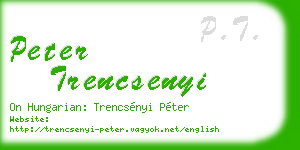 peter trencsenyi business card