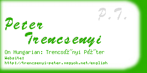 peter trencsenyi business card